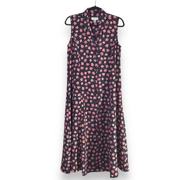 Christopher & Banks Size 8 Pink Daisy Floral Ditsy Button‎ Down Sleeveless Dress - Picture 1 of 16
